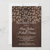 Invitation Feu de fiançailles Twinklights grange rustique boi (Devant)