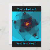 Invitation Feu de glace. Art Fractal. Bleu. (Devant)