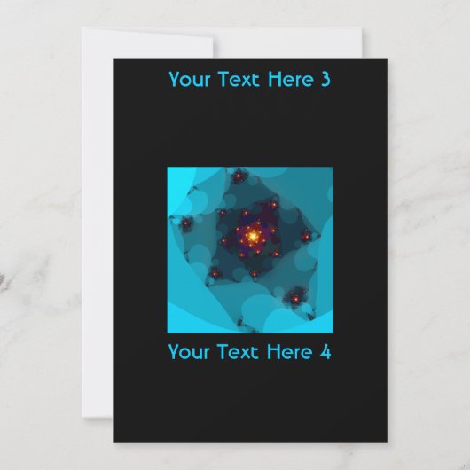 Invitation Feu de glace. Art Fractal. Bleu. (Dos)