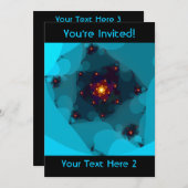 Invitation Feu de glace. Art Fractal. Bleu. (Devant / Derrière)