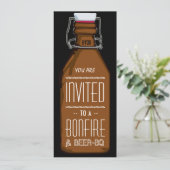 Invitation Feu de joie et barbecue barbecue de bière (Debout devant)