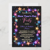 Invitation Feu de la Soirée du Nouvel An avec une étoile écla (Devant)