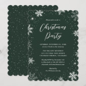 Invitation Feu de neige moderne Fête de Noël verte (Devant / Derrière)
