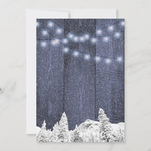 Invitation Feu de Noël blanc bleu rustique (Dos)