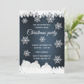 Invitation Feu de Noël d'entreprise bleu marine (Debout devant)