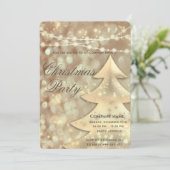Invitation Feu de Noël d'entreprise en or (Debout devant)