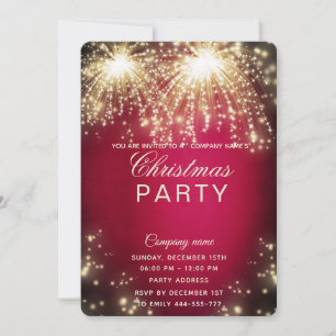 Invitation Feu de Noël d'entreprise pétillant