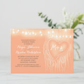 Invitation feu de pêche arbre de répétition romantique dîner (Debout devant)