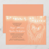 Invitation feu de pêche arbre de répétition romantique dîner (Devant / Derrière)