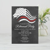 Invitation Feu de retraite pompier Thins Red Line (Debout devant)