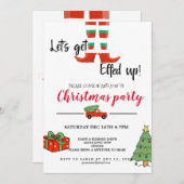 Invitation Feu de saut laide fête de Noël Père Noël (Devant / Derrière)