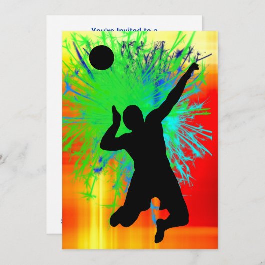 Invitation Feu de service de bal Volley (Devant / Derrière)