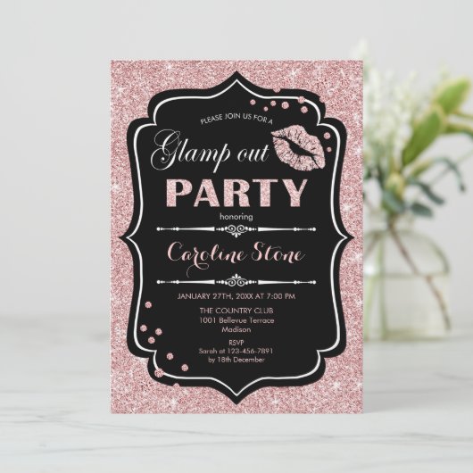 Invitation Feu de sortie - Black Rose Gold (Debout devant)