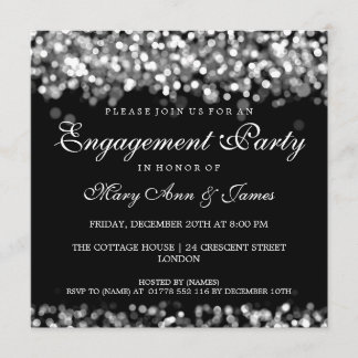 Invitation Feu d'engagement mariage Lumières d'argent