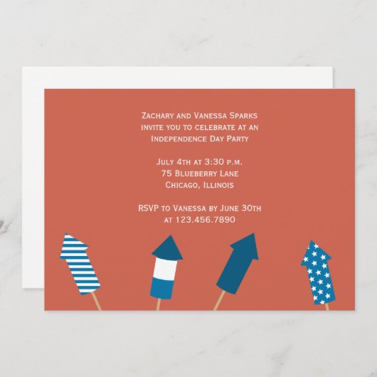 Invitation Feu d'Indépendance (Devant / Derrière)