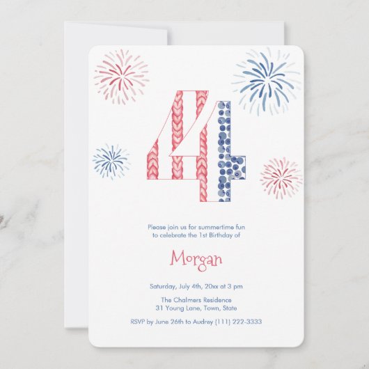 Invitation Feu d'Indépendance 4e fête d'anniversaire (Devant)