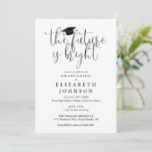 Invitation Feu lumineux Script Photo Graduation Party (Debout devant)