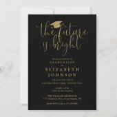 Invitation Feu lumineux Script Photo Graduation Party (Devant)
