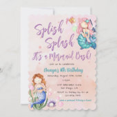 Invitation Feu Mermaid Bash Anniversaire (Devant)