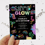 Invitation Feu millénaire Retro Neon rose Anniversaire<br><div class="desc">Luminons millénaires Retro Neon rose Invitation d'anniversaire</div>