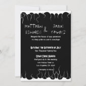 Invitation Feu noir et blanc (Devant)