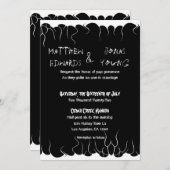 Invitation Feu noir et blanc (Devant / Derrière)