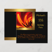 Invitation Feu Or Noir Fête des 30 ans (Devant / Derrière)