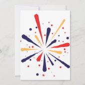 Invitation Feu rouge blanc et bleu patriotique 4 juillet (Dos)