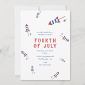 Invitation Feu Rouge Bleu Rocks 4 juillet Fête Invita (Devant)