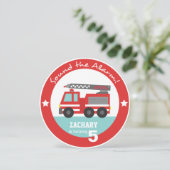 Invitation Feu rouge Camion garçon fête d'anniversaire, Cercl (Debout devant)