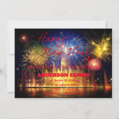 Invitation Feu Rouge simple nouvel an (Devant)