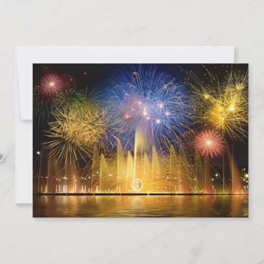 Invitation Feu Rouge simple nouvel an (Dos)