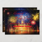 Invitation Feu Rouge simple nouvel an (Devant / Derrière)