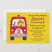 Invitation Feu Truck Birthday Boy (Devant)