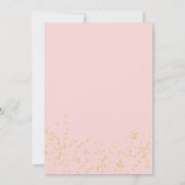 Invitation Feuil d'or rose moderne confetti oh baby shower (Dos)