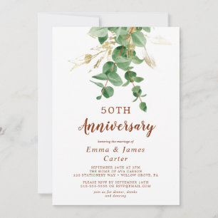 Invitation Feuillage aéré et feuille d'or "Nous le refaisons"
