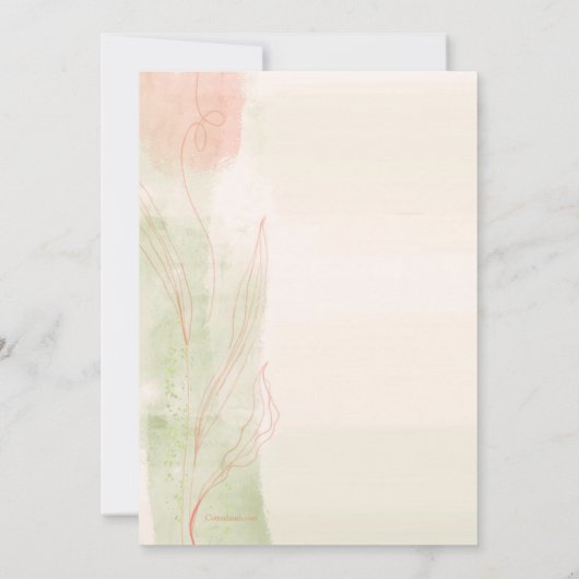 Invitation Feuillage Aquarelle (Dos)