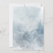 Invitation feuillage aquarelle bleue Baptême (Dos)