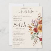 Invitation Feuillage Automne Couleurs Ivoire Surprise Anniver (Devant)