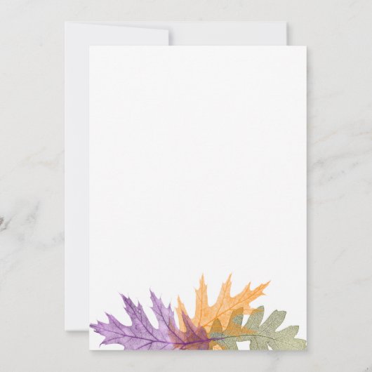 Invitation Feuillage Automne Feuilles Gold Script Graduation (Dos)