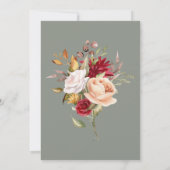 Invitation Feuillage Automne Sage Vert Surprise Anniversaire (Dos)