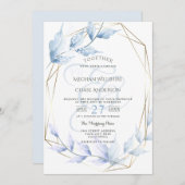 Invitation Feuillage bleu pâle Lilac (Devant / Derrière)