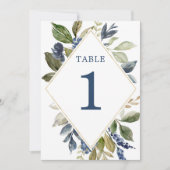 Invitation Feuillage bleu vert or vert vert vert vert chiffre (Devant)