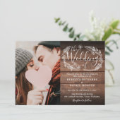 Invitation Feuillage Boho Rustique Photo Tout en un Mariage (Debout devant)