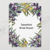 Invitation Feuillage botanique d'olivier moderne verdure chic (Devant / Derrière)