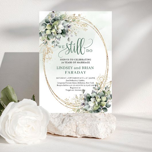 Invitation Feuillage botanique doré We Still Do Invite