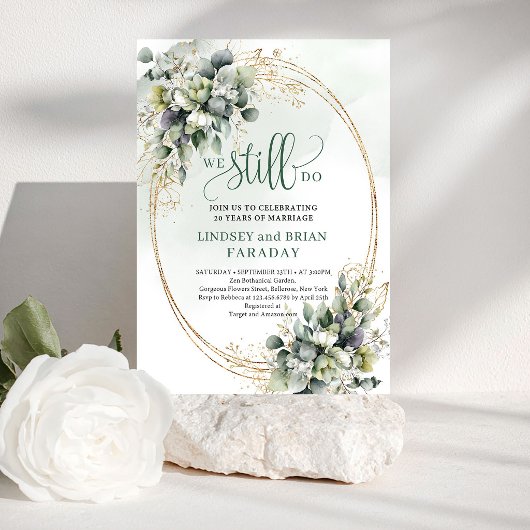 Invitation Feuillage Botanique Vert Poussiéreux Nous Invitons