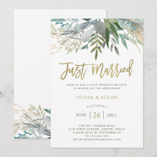 Invitation Feuillage Chic Tout Juste Mariés
