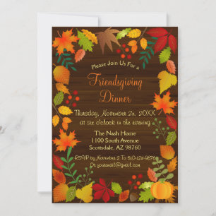 Invitation Feuillage Coloré D'Automne Pour Thanksgiving