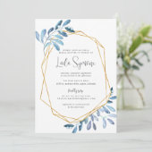 Invitation Feuillage congelé | Fête des mariées aquarelle (Debout devant)